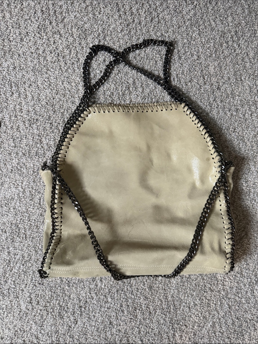 Women’s Cream Chain-Trim Tote Bag - Stylish Everyday Carry